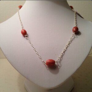 NEW Rhodonite crystal gemstone necklace